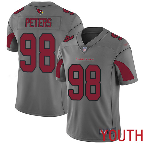 Arizona Cardinals Limited Silver Youth Corey Peters Jersey NFL Football #98 Inverted Legend->women nfl jersey->Women Jersey
